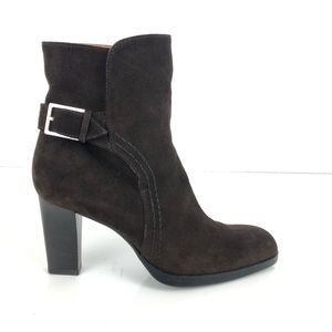 Tod's Brown Suede Heel Ankle Boot 9 US 39 EU Italy